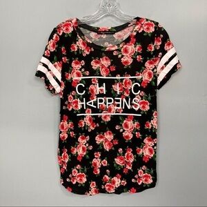 𝅺raggs II Riches Chic Happens Graphic Scoopneck Tee
